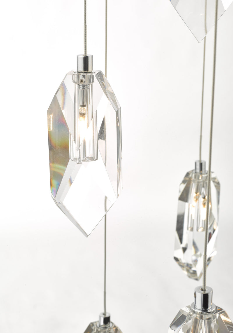 Load image into Gallery viewer, Dar Lighting CRY1250 Crystal 12lt Cluster Pendant Polished Chrome &amp; Crystal - 34973
