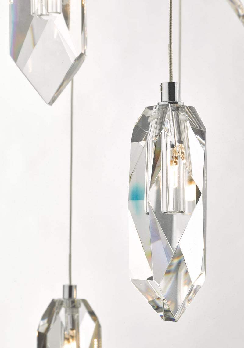 Load image into Gallery viewer, Dar Lighting CRY1250 Crystal 12lt Cluster Pendant Polished Chrome &amp; Crystal - 34973
