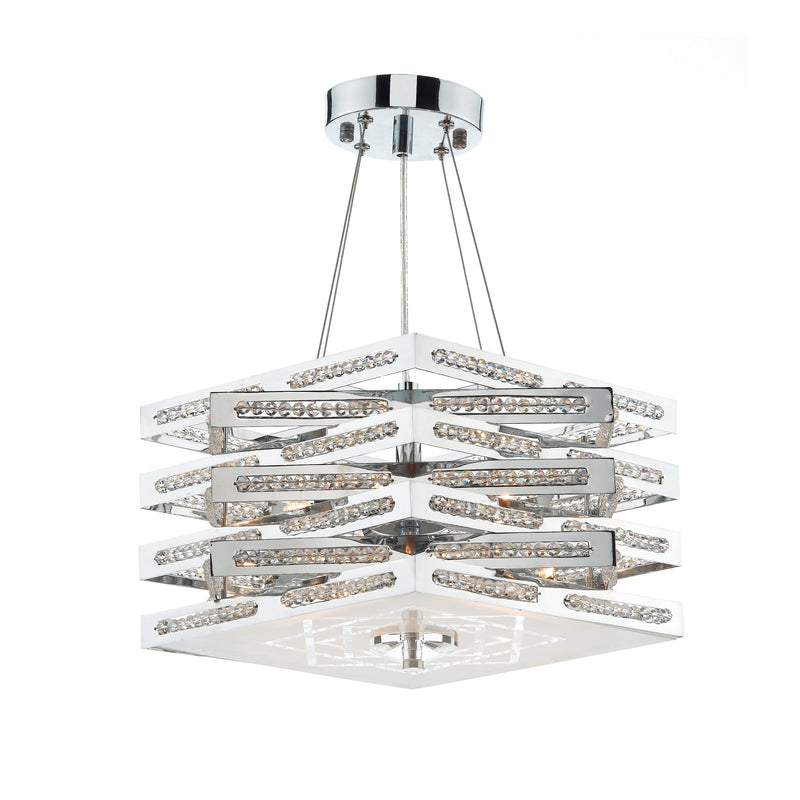 Load image into Gallery viewer, Dar Lighting CUB0550 Cube 5 Light Pendant Polished Chrome - 17931
