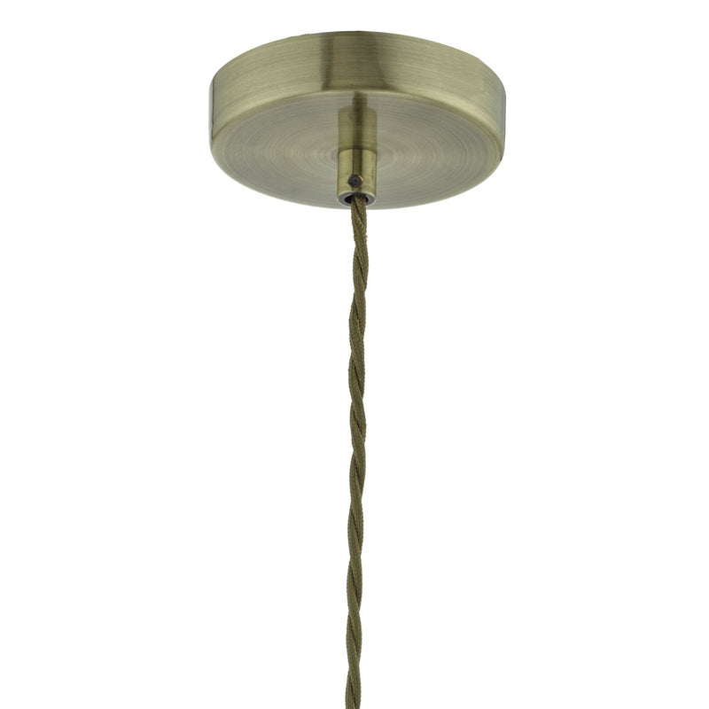 Load image into Gallery viewer, Dar Lighting CUR0175 Curtis 1lt Pendant Antique Brass &amp; Champagne Glass - 22612
