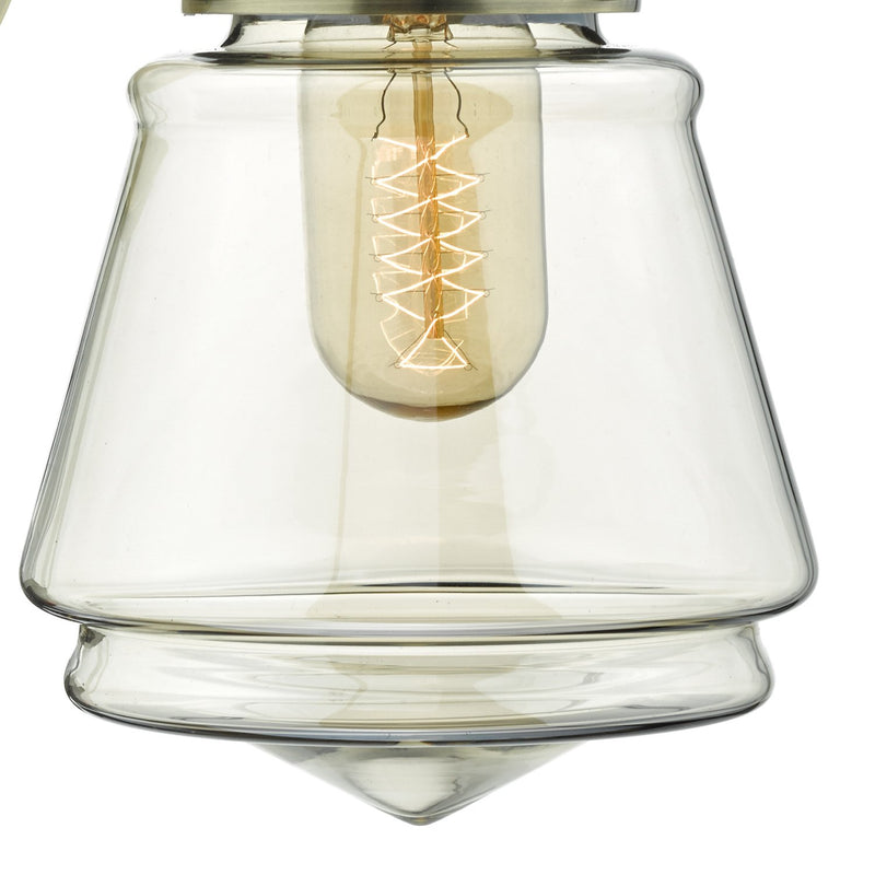 Load image into Gallery viewer, Dar Lighting CUR0775 Curtis Wall Light Antique Brass &amp; Champagne Glass - 22613

