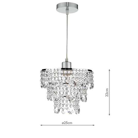 Dar Lighting CYB6550 Cybil Crystal Non Elec Polished Chrome - 25320