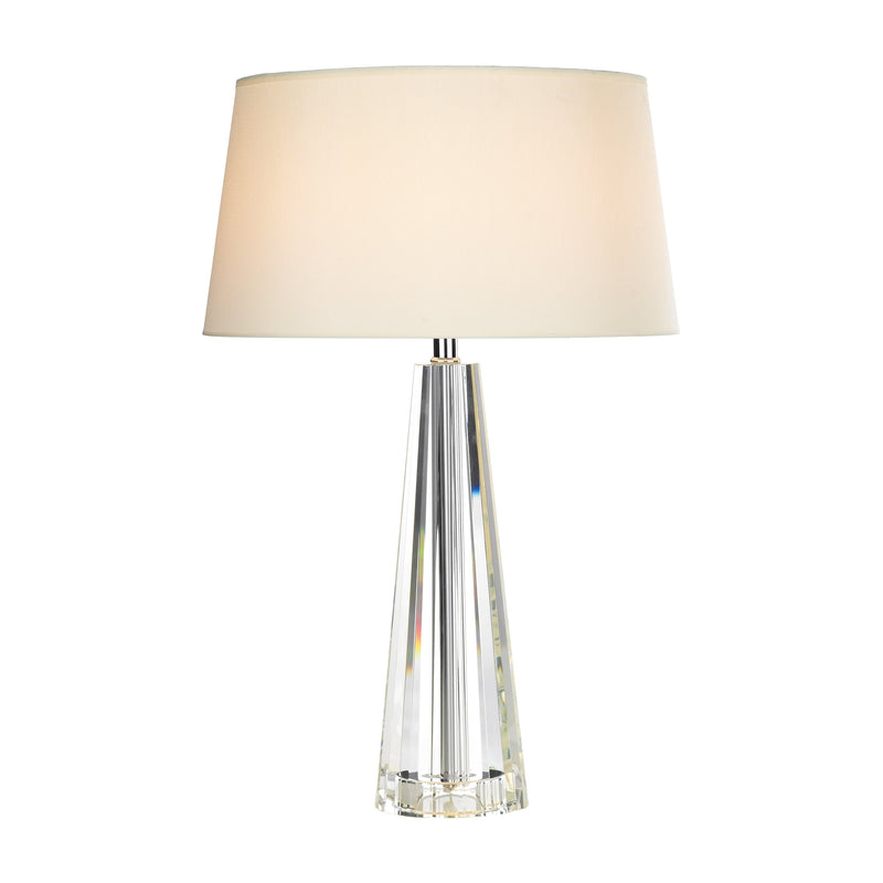 Load image into Gallery viewer, Dar Lighting CYP4208 Cyprus Table Lamp Tapered Crystal complete with CYP1233 Shade - 14907
