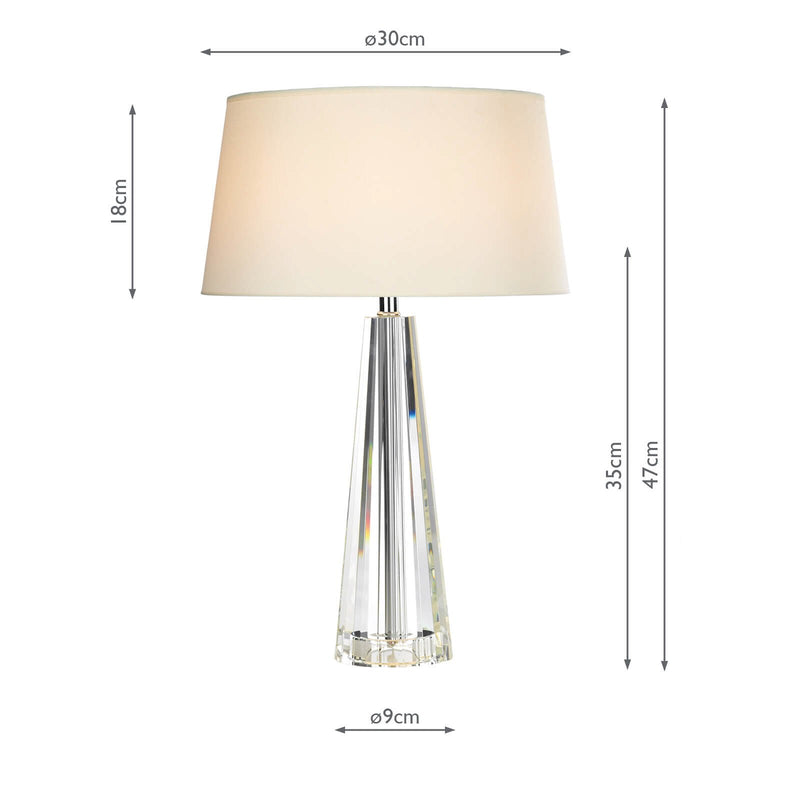 Load image into Gallery viewer, Dar Lighting CYP4208 Cyprus Table Lamp Tapered Crystal complete with CYP1233 Shade - 14907
