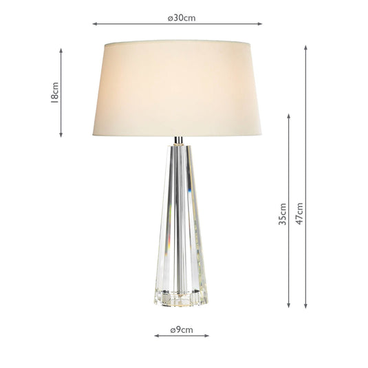 Dar Lighting CYP4208 Cyprus Table Lamp Tapered Crystal complete with CYP1233 Shade - 14907