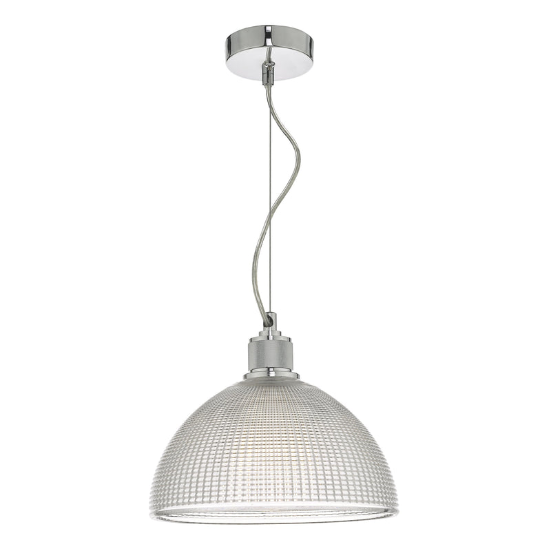 Load image into Gallery viewer, Dar Lighting CYT0108 Cytheria 1 Light Pendant Chrome And Clear Glass - 34976
