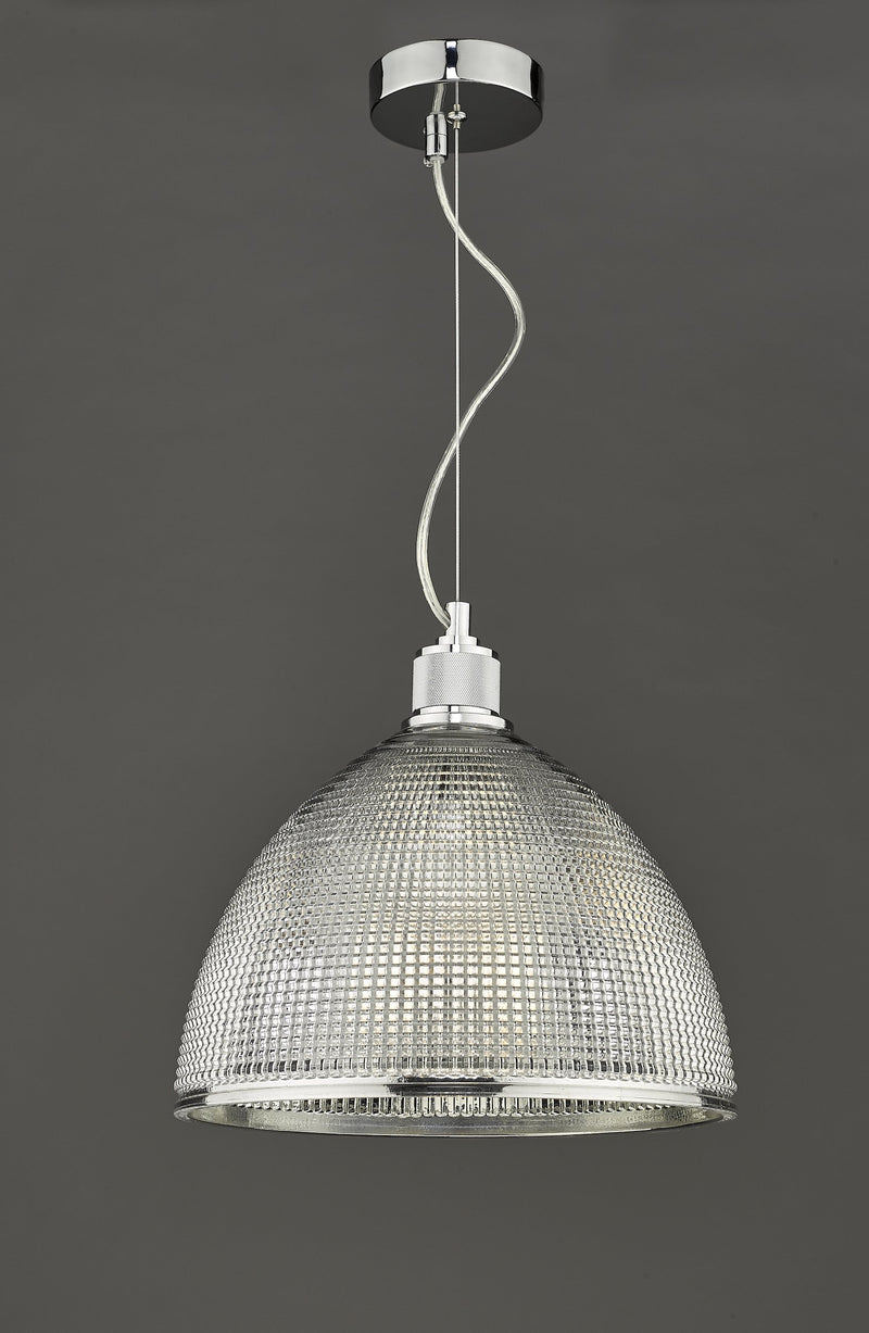Load image into Gallery viewer, Dar Lighting CYT0108 Cytheria 1 Light Pendant Chrome And Clear Glass - 34976
