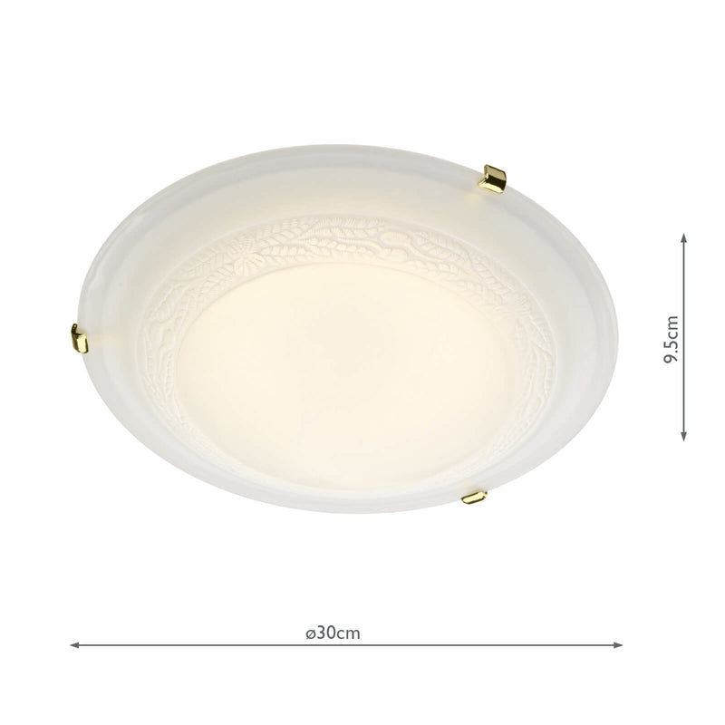 Load image into Gallery viewer, Dar Lighting DAM522 Damask 30cm Diam Flush(Glass White) - 4613
