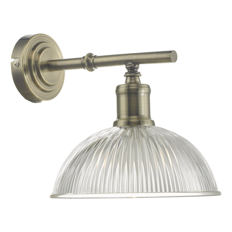 Load image into Gallery viewer, Dar Lighting DAR0775 Dara Wall Light Antique Brass &amp; Glass - 34980
