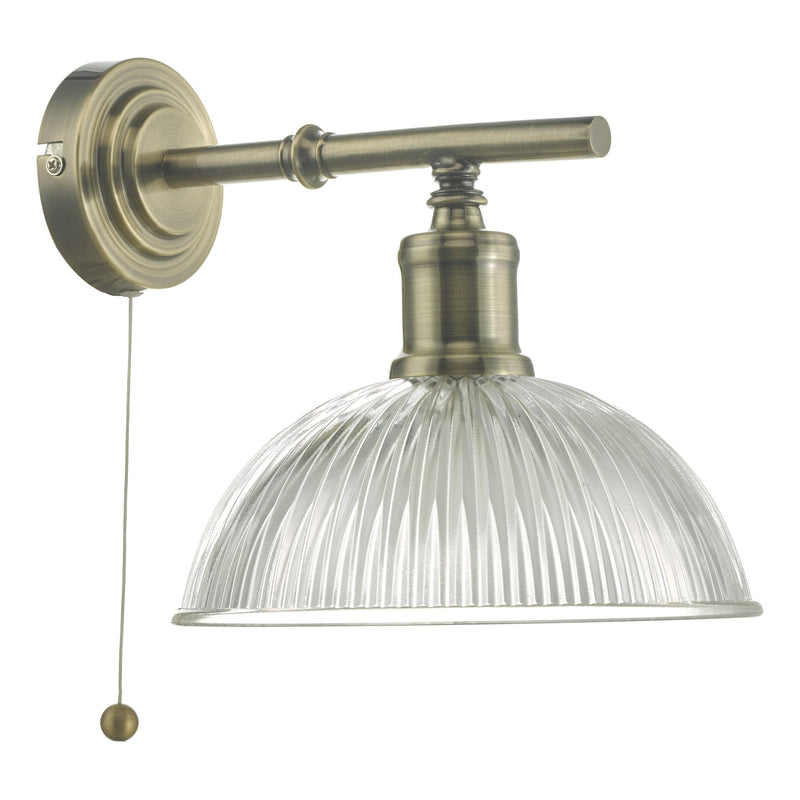 Load image into Gallery viewer, Dar Lighting DAR0775 Dara Wall Light Antique Brass &amp; Glass - 34980
