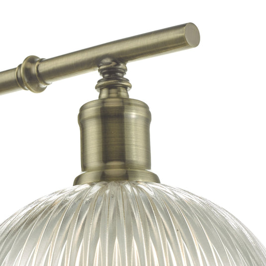Dar Lighting DAR0775 Dara Wall Light Antique Brass & Glass - 34980