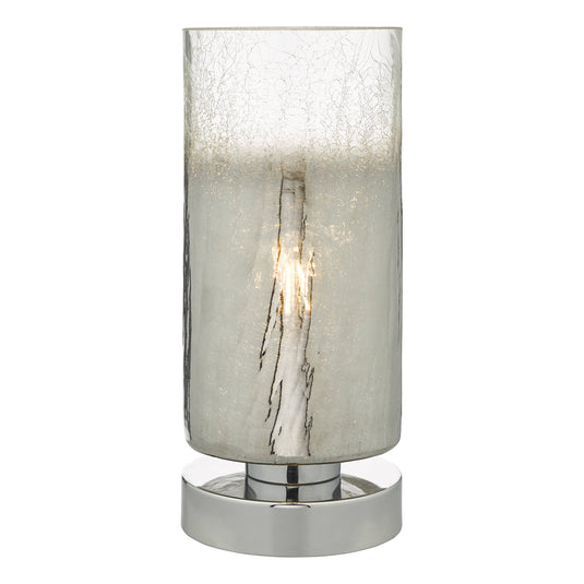 Dar Lighting DEE4208 Deena Table Lamp Crackle Glass and Polished Chrome Touch - 25851