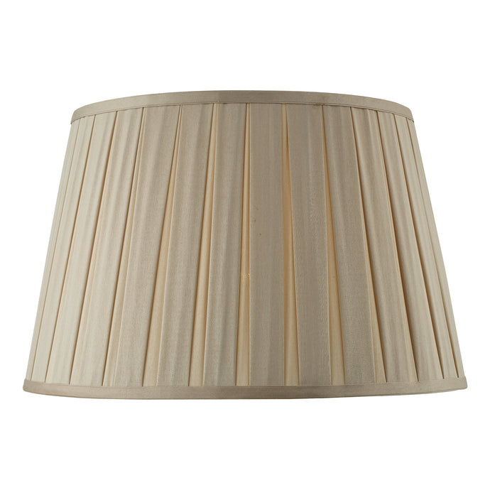 Dar Lighting DEG1629 Degas Taupe Faux Silk Tapered Drum Shade 40cm - 34982