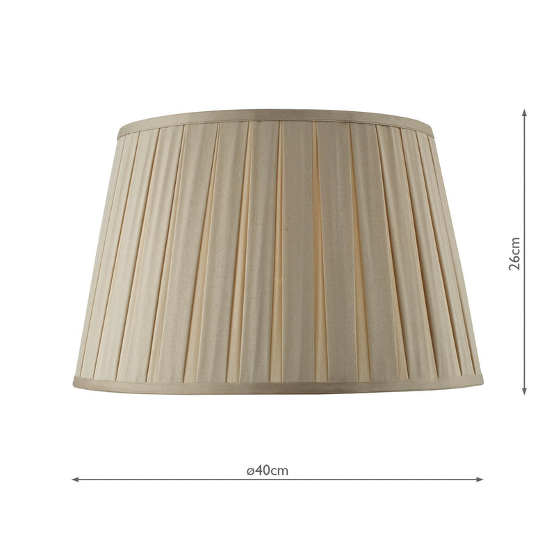 Load image into Gallery viewer, Dar Lighting DEG1629 Degas Taupe Faux Silk Tapered Drum Shade 40cm - 34982
