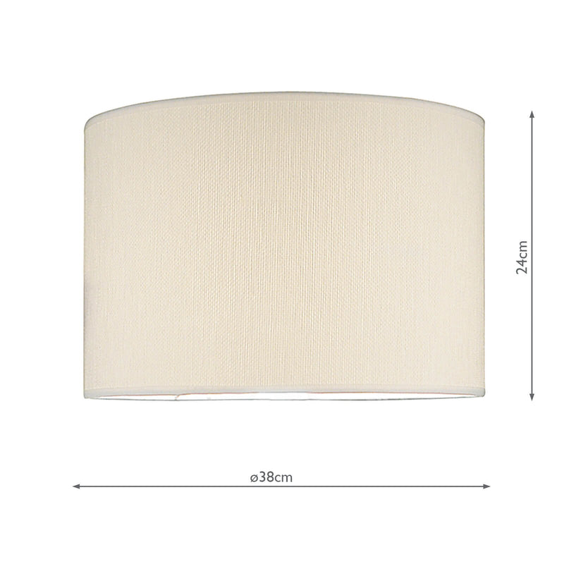Load image into Gallery viewer, Dar Lighting DEL1533 Delta Ivory Cotton Drum Shade 38cm - 34983

