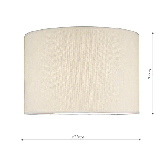 Dar Lighting DEL1533 Delta Ivory Cotton Drum Shade 38cm - 34983