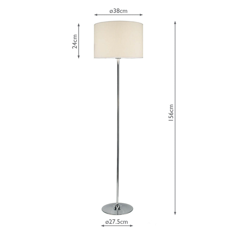 Load image into Gallery viewer, Dar Lighting DEL4950 Delta Floor Lamp Polished Chrome complete with Shade - 34985
