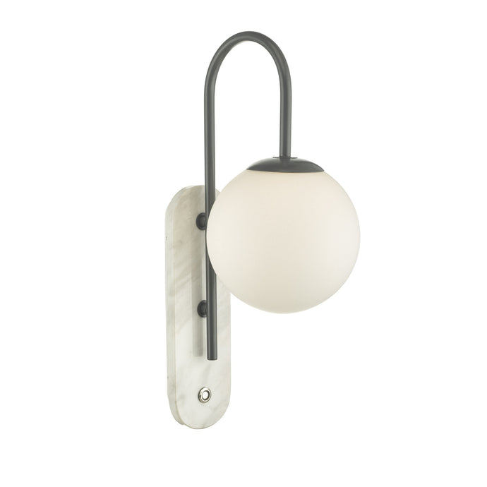 Dar Lighting DEU0739 Deuce Wall Light Grey & Marble IP44 - 34986