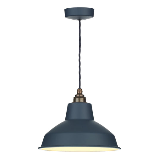 David Hunt Lighting DEX0139 DEXTER Single pendant in powder grey DHL