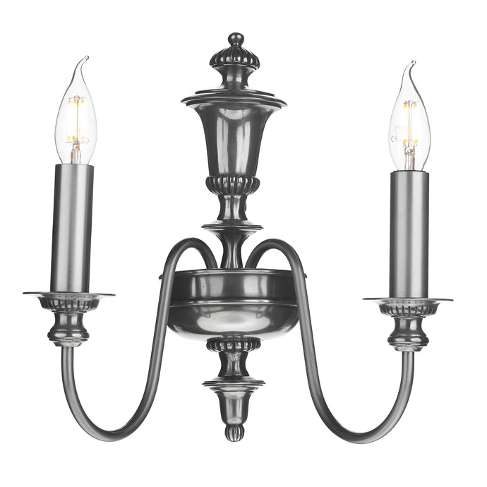 David Hunt Lighting DIC0967 Dickens Double wall lighht in pewter