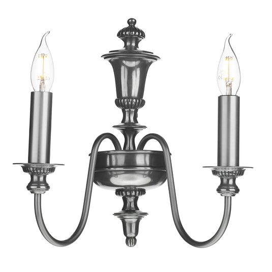 David Hunt Lighting DIC0967 Dickens Double wall lighht in pewter