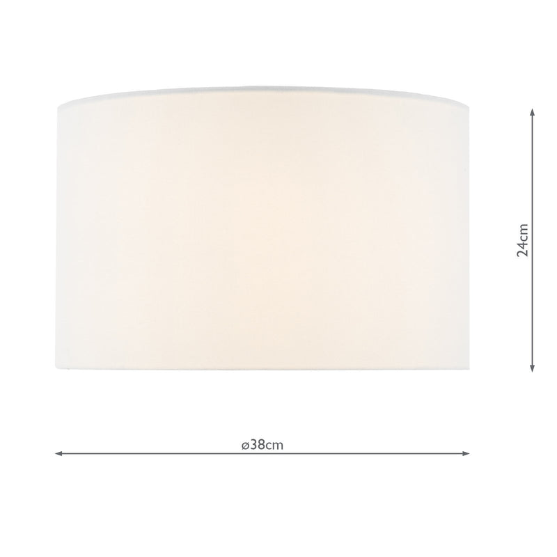 Load image into Gallery viewer, Dar Lighting DIM152 Dimple White Linen Drum Shade 38cm - 36899
