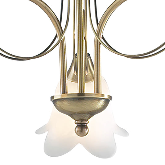 Dar Lighting DOU0375 Doublet 3 Light Semi Flush Antique Brass complete with Alabaster Glass - 5602