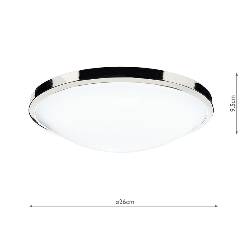 Load image into Gallery viewer, Dar Lighting DOV5250 Dover Round Acrylic Flush IP44 Polished Chrome - 17208
