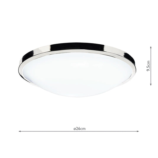 Dar Lighting DOV5250 Dover Round Acrylic Flush IP44 Polished Chrome - 17208