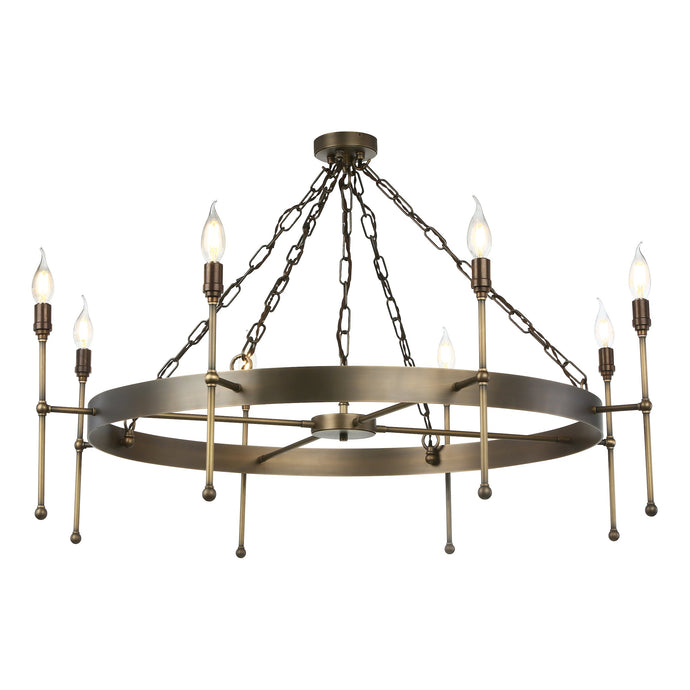 David Hunt Lighting DUR0875 DURRELL 8light pendant in antique brass DHL