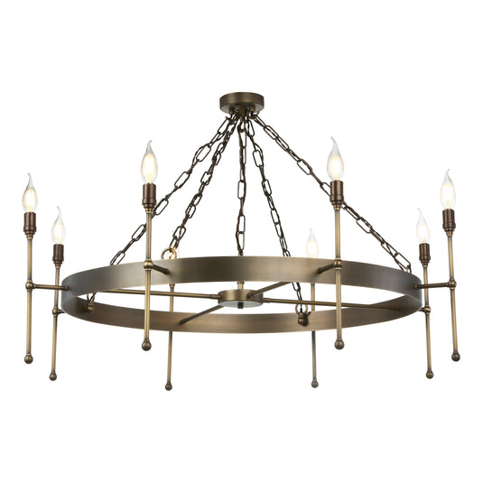 David Hunt Lighting DUR0875 DURRELL 8light pendant in antique brass DHL