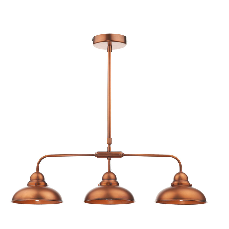 Load image into Gallery viewer, Dar Lighting DYN0364 Dynamo 3 Light Bar Pendant Antique Copper - 25849
