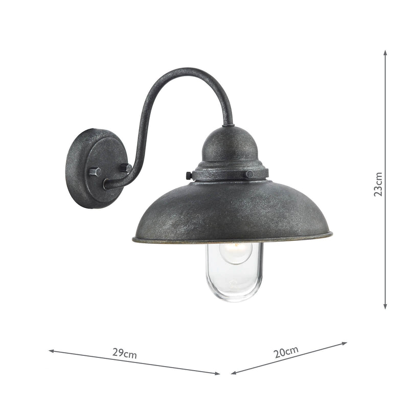 Load image into Gallery viewer, Dar Lighting DYN0737 Dynamo 1 Light Wall Bracket Aged Iron IP44 - 34998
