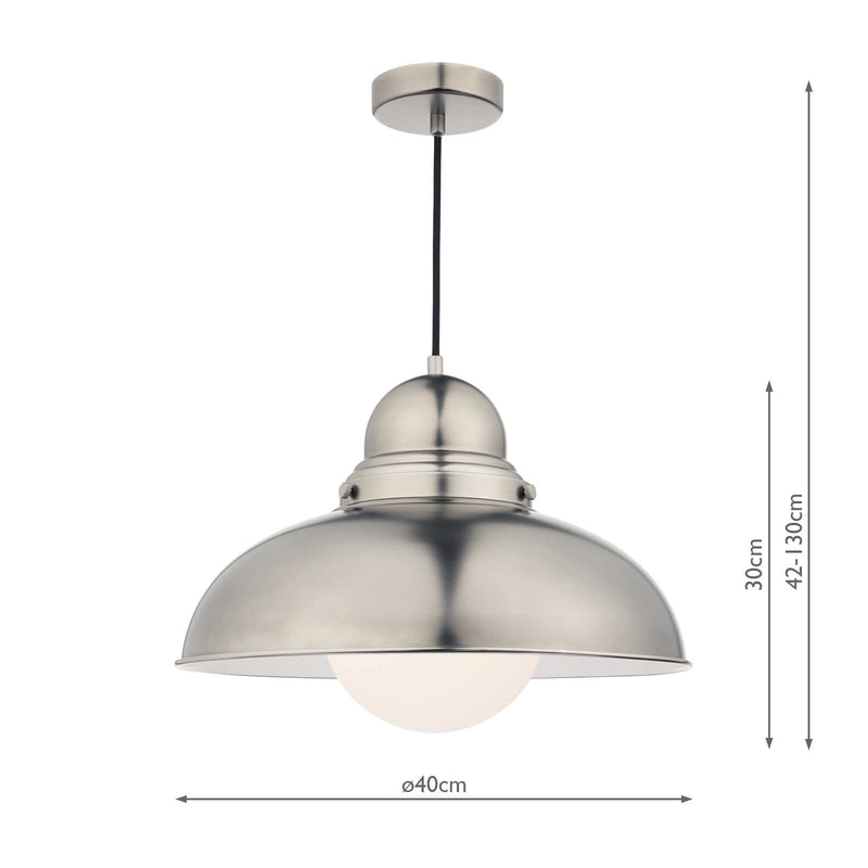 Load image into Gallery viewer, Dar Lighting DYN8661 Dynamo 1 Light Large Pendant Antique Chrome - 35000
