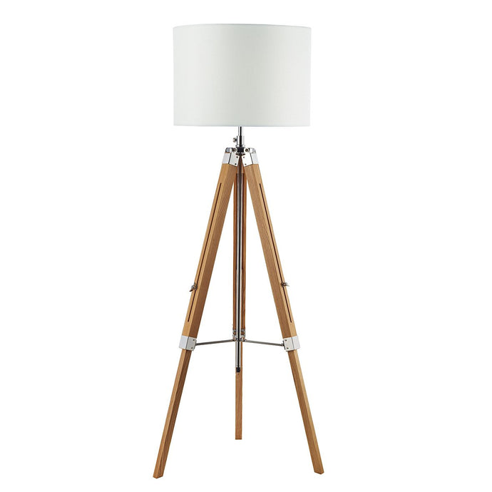 Dar Lighting EAS4943 Easel Tripod Floor Lamp Light Wood Polished Chrome Base Only - 19010