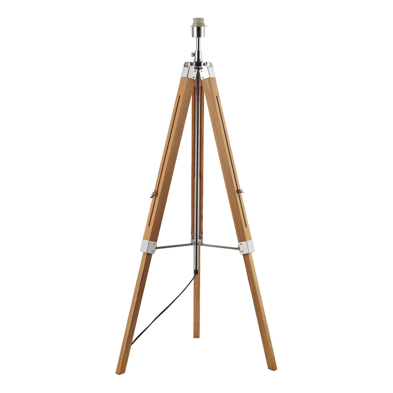 Load image into Gallery viewer, Dar Lighting EAS4943 Easel Tripod Floor Lamp Light Wood Polished Chrome Base Only - 19010
