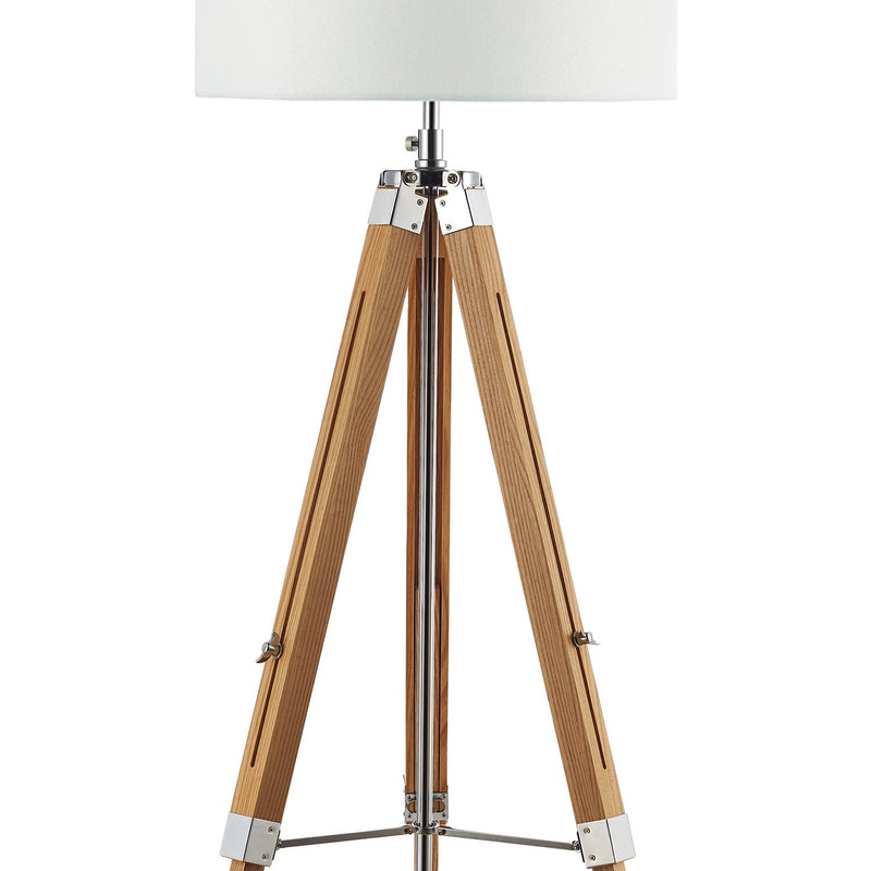Load image into Gallery viewer, Dar Lighting EAS4943 Easel Tripod Floor Lamp Light Wood Polished Chrome Base Only - 19010
