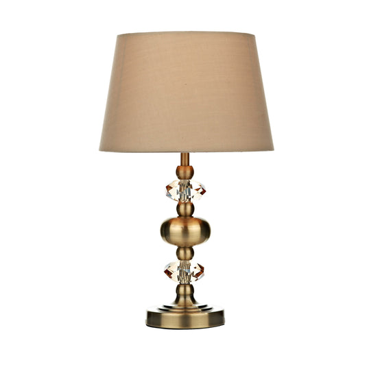 Dar Lighting EDI4175 Edith Touch Table Lamp Antique Brass complete with Shade - 17537