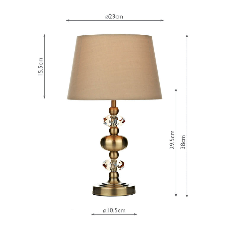 Load image into Gallery viewer, Dar Lighting EDI4175 Edith Touch Table Lamp Antique Brass complete with Shade - 17537
