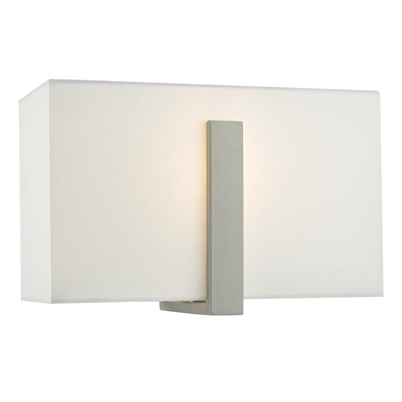 Load image into Gallery viewer, Dar Lighting EDU0746 Eduardo Wall Light Antique Nickel C/W Ivory Cotton Shade - 26513

