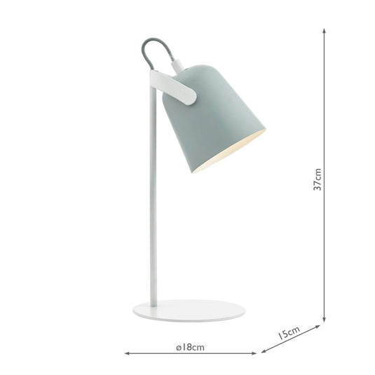 Dar Lighting EFF4139 Effie Table Lamp Soft Matt Grey and White - 25000