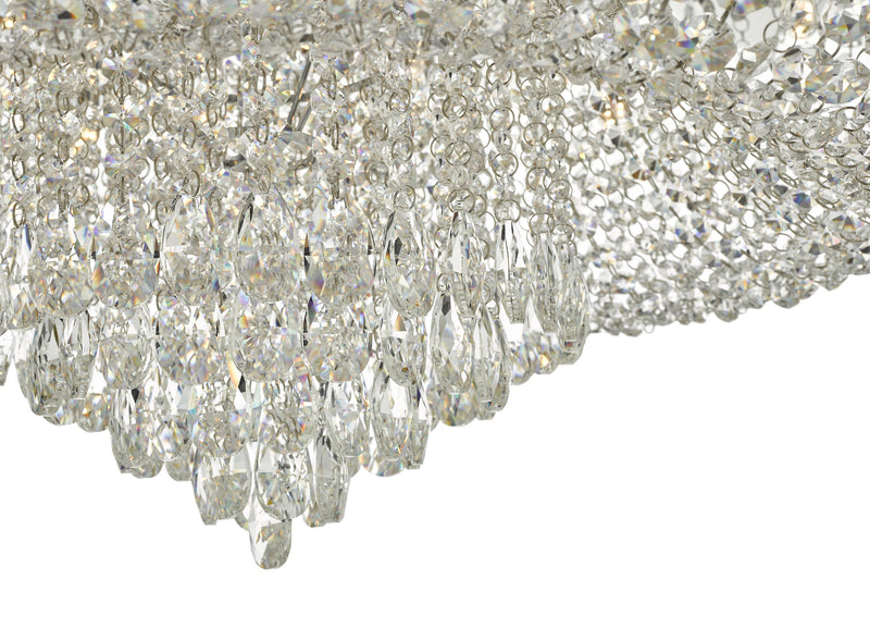 Load image into Gallery viewer, Dar Lighting EIT4808 Eitan 12 Light Beaded Flush Clear and Polished Chrome - 35010
