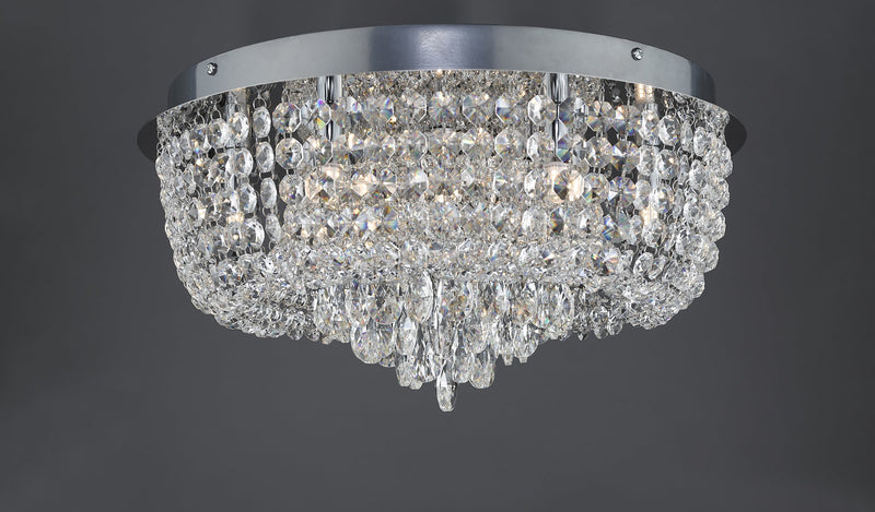 Load image into Gallery viewer, Dar Lighting EIT5008 Eitan 9 Light Beaded Flush Clear and Polished Chrome - 25040
