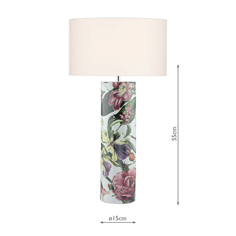 Load image into Gallery viewer, Dar Lighting ELA4203 Elana Tropical Print Ceramic Table Lamp Base - 22595
