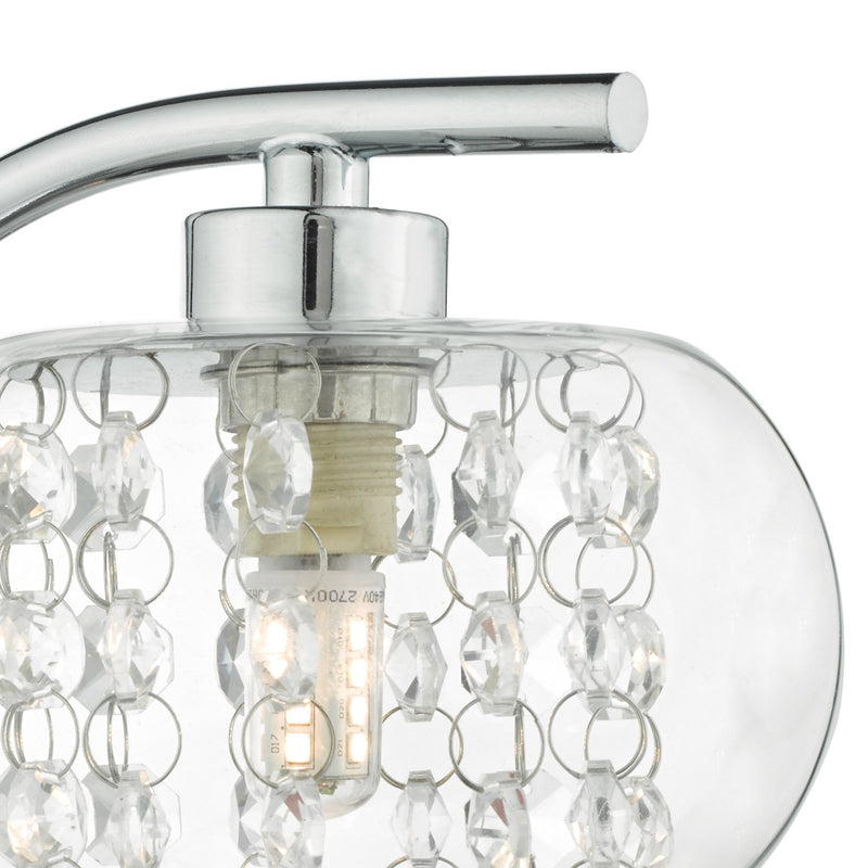 Load image into Gallery viewer, Dar Lighting ELM0750 Elma Single Wall Light Polished Chrome &amp; Glass - 35011
