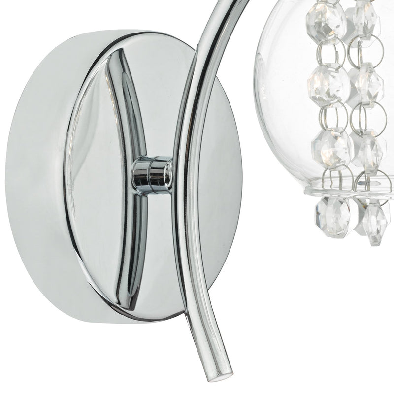 Load image into Gallery viewer, Dar Lighting ELM0750 Elma Single Wall Light Polished Chrome &amp; Glass - 35011
