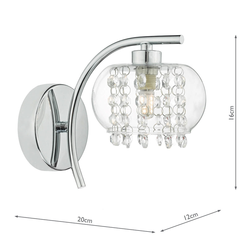 Load image into Gallery viewer, Dar Lighting ELM0750 Elma Single Wall Light Polished Chrome &amp; Glass - 35011
