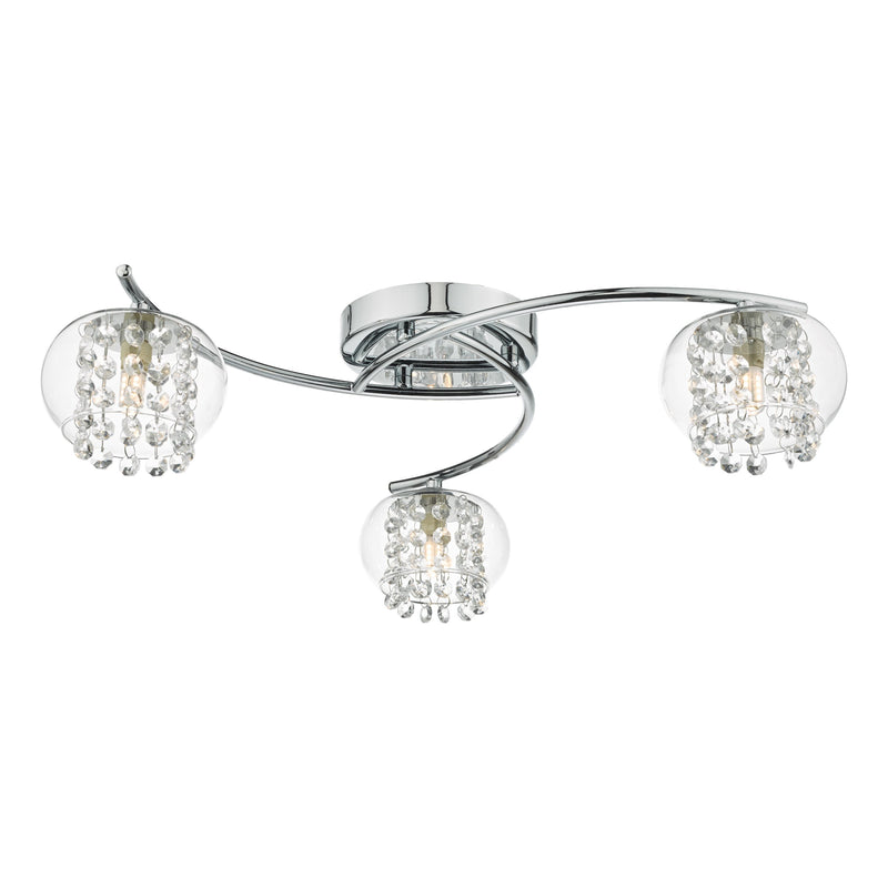 Load image into Gallery viewer, Dar Lighting ELM5350 Elma 3lt Semi Flush Polished Chrome &amp; Glass - 35012
