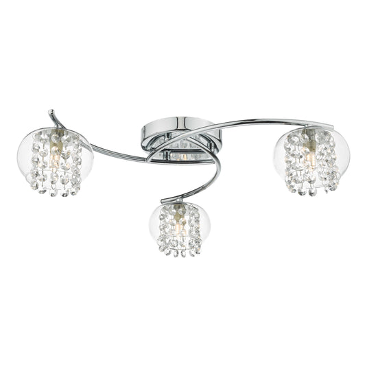 Dar Lighting ELM5350 Elma 3lt Semi Flush Polished Chrome & Glass - 35012