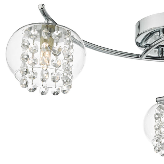 Dar Lighting ELM5350 Elma 3lt Semi Flush Polished Chrome & Glass - 35012